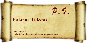Petrus István névjegykártya